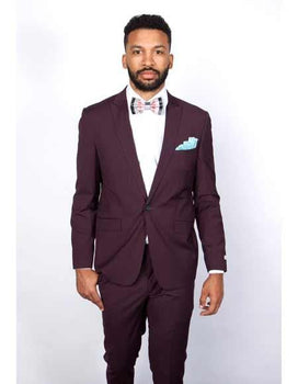 Men'S Slim Fit Burgundy ~ Wine ~ Maroon Suit