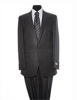 Men's Dark Grey Peak Lapel 1 Button Suit