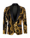 Men'S Gold ~ Black High Fashion Sequin Blazer
