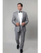 Men'S 1 Button Slim Fit Gray Prom Outfit Suit Flat Front Pants