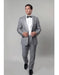 Men'S 1 Button Slim Fit Gray Prom Outfit Suit Flat Front Pants