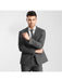 Men's Grey 1 Button Peak Lapel Slim Fitted Suit with Flat Front Pant