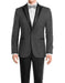 Men's One Button Peak Black Lapel Medium Grey tuxedo - Mens Grey And Black Tuxedo Wedding - Charcoal Grey Tuxedo