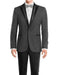 Men's One Button Peak Black Lapel Medium Grey tuxedo - Mens Grey And Black Tuxedo Wedding - Charcoal Grey Tuxedo
