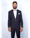 Men's Navy Blue Pinstripe Pattern 1 Button Suit