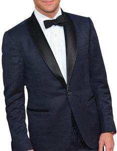 Men's 1 Button Dark Navy Blue Tuxedo Suit