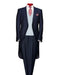 Men's Dark Navy Blue Suit For Men 1 Button Mohair And Wool Vested Morning Suit