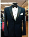 Men's  1 Button Dark Navy Peak Lapel Besom Pockets Suit