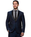 West End Men's 1 Button Dark Navy Young Look Satin Shawl Collar Slim Fit Tuxedo