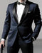 Men’S Satin Shawl Lapel Dark Navy Tuxedo Suit