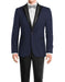 Men's One Button Peak Black Lapel Wool Navy tuxedo
