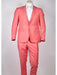 Men's One Button Slim Fit Salmon ~ Melon ~ Peachish Pinkish ~ Coral color Peak Lapel Suit - Slim Fit Cut