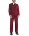 Men's 1 button suits vest peak lapel Red suits pleated pants