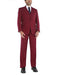 Men's 1 button suits vest peak lapel Red suits pleated pants