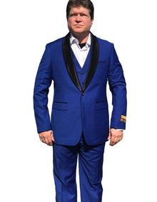 Alberto Nardoni Men's Vested 1 Button Shawl Tuxedo in Royal Blue $199