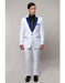 Slim Tux White with royal blue lapel