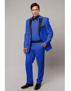 Slim Tux royal blue with black lapel