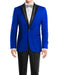 Men's Royal Blue One Button Peak Black Lapel Wool tuxedo
