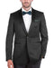 Men'S Textured Slim Fit Tuxedo 1 Button Shawl Collar Side Vents Black Jacket