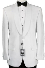 Men's One Button 100% Luxurious Microfiber Fabric White Dinner Jacket