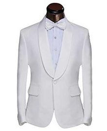 Men's White Shawl Lapel 1 Button Classic Fit Dinner Jacket