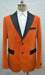 Orange ~ Black Mens Big and Tall Velvet Blazer - Velvet Sport Coat