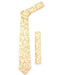 Floral Orange Design Gold Fashionable Necktie With Handkerchief Set - Men's Neck Ties - Mens Dress Tie - Trendy Mens Ties