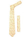 Floral Orange Design Gold Fashionable Necktie With Handkerchief Set - Men's Neck Ties - Mens Dress Tie - Trendy Mens Ties