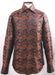 Mens Fancy High Collar Club Shirt Orange Paisley Shirt