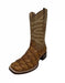 Los Altos Men's Oryx Glossy Genuine Pirarucu Wide Square Toe Boot