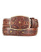 Burnished Original Ostrich Full Quill Skin Brown Fashion Western Belt