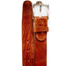 Men's Belvedere Genuine Ostrich Leg Dress Belt in Burned Amber