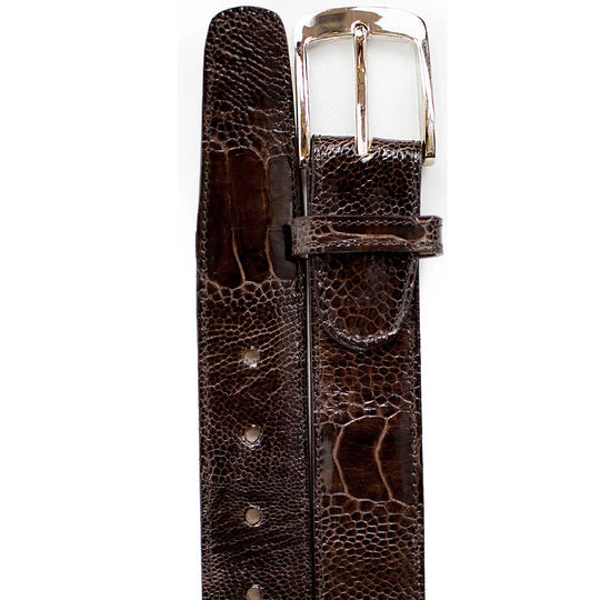 Men's Belvedere Genuine Ostrich Leg Dress Belt in Black