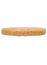 Men's Antique Saddle Genuine Full Ostrich Quill Belt 1 1/2'' width