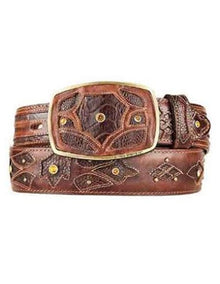 Original Ostrich Leg Skin Brown Fashion Western Belt