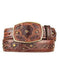 Original Ostrich Leg Skin Brown Fashion Western Belt