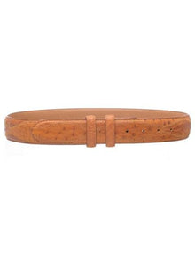 Men's Patchwork Genuine Ostrich Quill Cognac Skin Belt