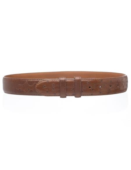Men's Kango Smooth Genuine Ostrich Quill Skin Belt