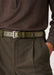 Belvedere Ostrich Leg Belt- Olive