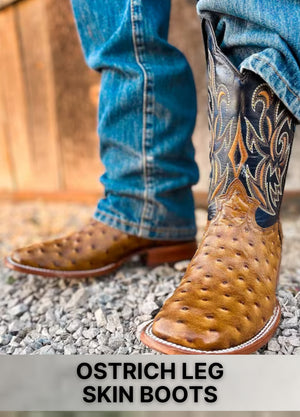 Ostrich Leg Skin Boots