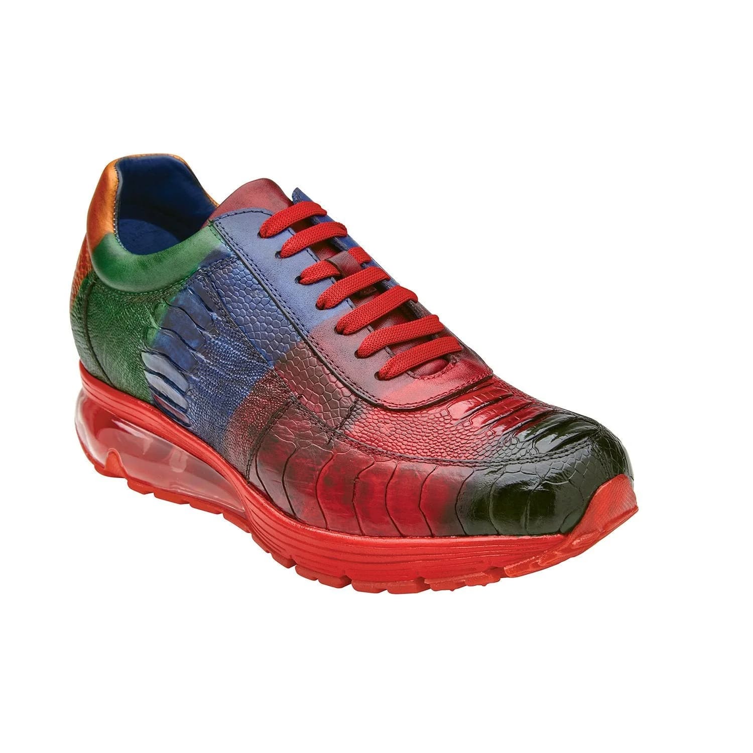 Belvedere George Men's Shoes Multi Color Exotic Ostrich Leg Sneakers - Image 2