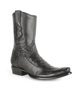 Men's King Exotic Cowboy Style By Los Altos Boots Botas For Sale Dubai Toe Black Genuine Ostrich Skin Handcrafted Leather Dress Cowboy Boot Cheap Priced For Sale Online - Botas De Avestruz