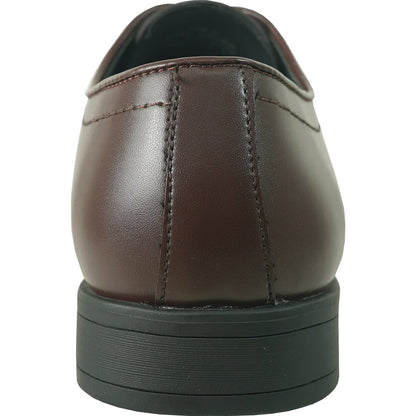 Bravo Mens Plain Round Toe Dress Oxford in Dark Brown - Men's Dress Shoes