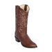 Los Altos Brown Punta Oval Grisly Leather Boots – Men’s Round Toe