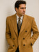 DBCoat Men's Wool Long Designer Men's Wool Men's Peacoat Sale Double Breasted Overcoat Style Full Length Camel