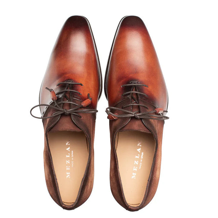 Colomer Calf/Suede Oxford Cognac Rust/Sport By Mezlan Made In Spain Brand