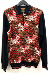 Cigar Couture 1/4 Zipper Polo Sweater Black
