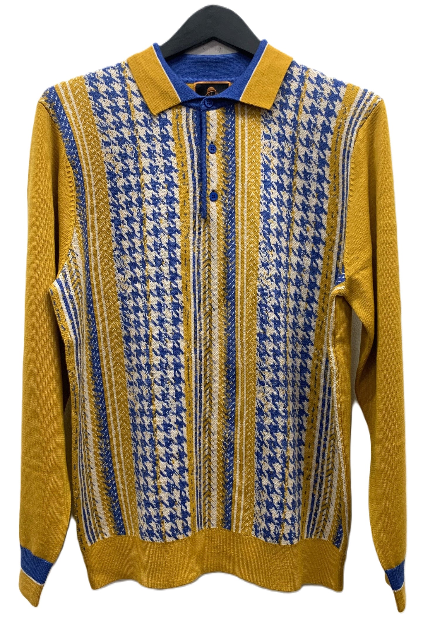 Cigar Couture 3 Button Pullover Polo Sweater Gold