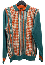Cigar Couture 3 Button Pullover Polo Sweater Sage