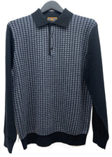 Cigar Couture 3 Button Pullover Polo Sweater Black